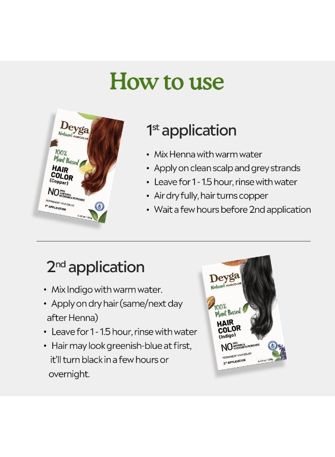 Deyga Natural Hair Color Kit | 100% Plant based | Asia’s 1st Plant-Based Hair Color | Permanent | No Ammonia, No PPD | No Scalp Stain |  125g*2 - Image 2